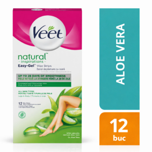 Benzi depilatoare cu ceară Veet Natural Inspirations Aloe Vera, 12 buc