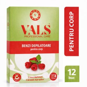 Benzi depilatoare pentru corp Vals Professional Care, 12 benzi + 2 șervețele