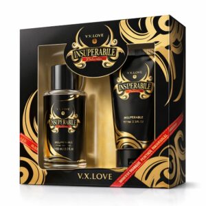 Set cadou pentru bărbați Insuperabile, Spray corp 90 ml + gel de duș 75 ml, V.V.LOVE®