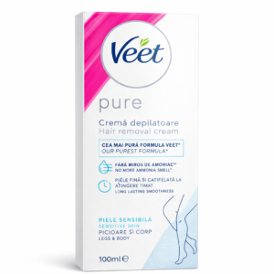 Cremă depilatoare Veet Pure pentru piele sensibilă, 100 ml