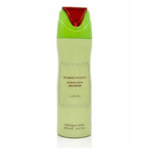 Spray parfumat unisex, Decadent Delights Choco Pista Macaron, 200 ml, Lattafa®