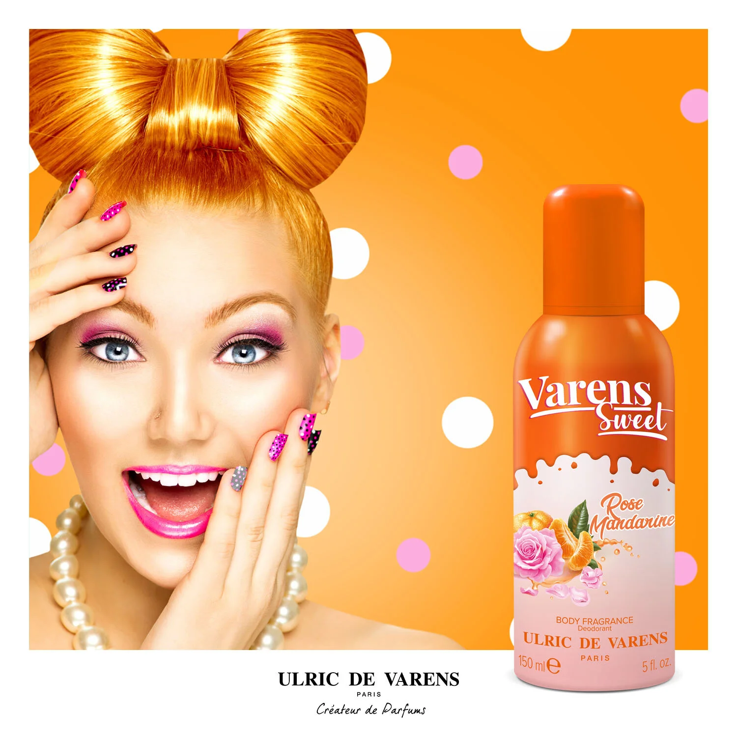 Deodorant spray pentru femei Ulric de Varens Sweet Rose Mandarine, 150 ml - imagine 5