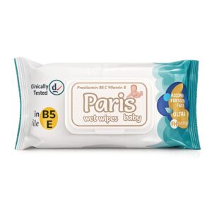 Șervețele umede Paris Baby® cu Provitamina B5 & Vitamina E, fără alcool, pH echilibrat, 120 buc