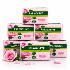 Set 6 săpunuri Palmolive Naturals® Milk & Rose, 6 x 90 g – cu lapte și parfum delicat de trandafiri