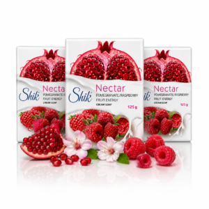 Set 3 săpunuri PREMIUM Shik Nectar® cu aromă de rodie și zmeură, 3 x 125 g