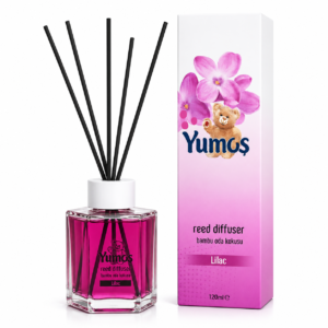 Odorizant de cameră cu bețișoare, Yumos Liliac, 120 ml