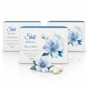 Set 3 săpunuri cremă Shik Deluxe® Silk Proteins, 3 x 100 g – cu parfum floral delicat și proteine de mătase