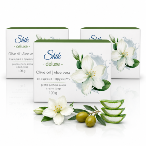 Set 3 săpunuri cremă Shik Deluxe® cu ulei de măsline și aloe vera, 3 x 100 g