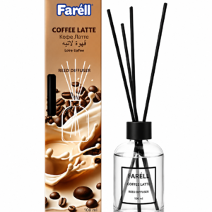 Odorizant de cameră cu bețișoare, Farell Coffee Latte, 100 ml