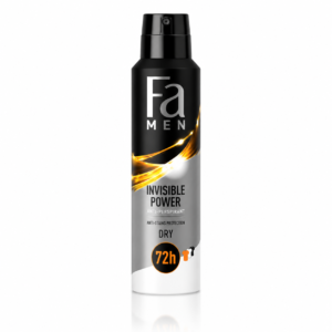 Deodorant spray antiperspirant Fa® Men Invisible Power Dry, protecție anti-pete, 72h, 150 ml
