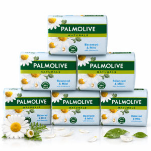 Set 6 săpunuri Palmolive Naturals® Balanced & Mild, 6 x 90 g – cu mușețel și parfum delicat floral