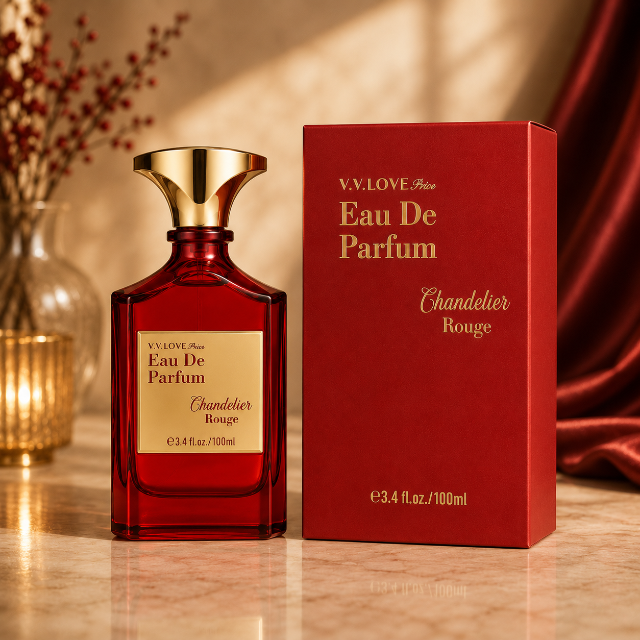 Apă de parfum unisex Chandelier Rouge, 100 ml, V.V LOVE® - imagine 3
