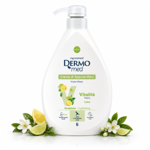 Săpun lichid Dermomed® cu parfum revigorant de lime și note citrice fresh, 1000 ml