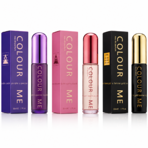 Set cadou parfumuri pentru femei COLOUR ME® Purple, Pink & Gold Femme, 3 x 50 ml, MILTON-LLOYD®