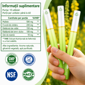 Alternative view of Inhalator de arome 100% naturale, Difuzor aromaterapie MULLEIN, fără fum, fără nicotină, fără tutun, cu coada lupului, frunză de cimbru, rădăcină de nalbă, rădăcină de lemn-dulce și ulei de mentă, 600 utilizări, ATOANY®