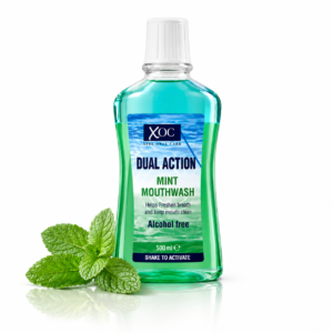 Apă de gură fără alcool, XOC® Dual Action Mint Mouthwash, cu aromă de mentă, 500 ml