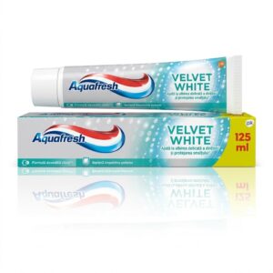Pastă de dinți Aquafresh® Velvet White, pentru albire delicată și protecția smalțului, XXL 125 ml