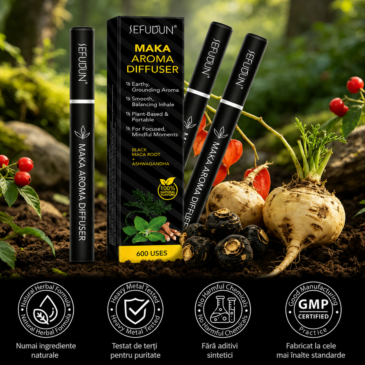 Inhalator de arome 100% naturale, Difuzor aromaterapie fără fum, fără nicotină, fără tutun, MAKA, 600 de utilizări, SEFUDUN® - imagine 10
