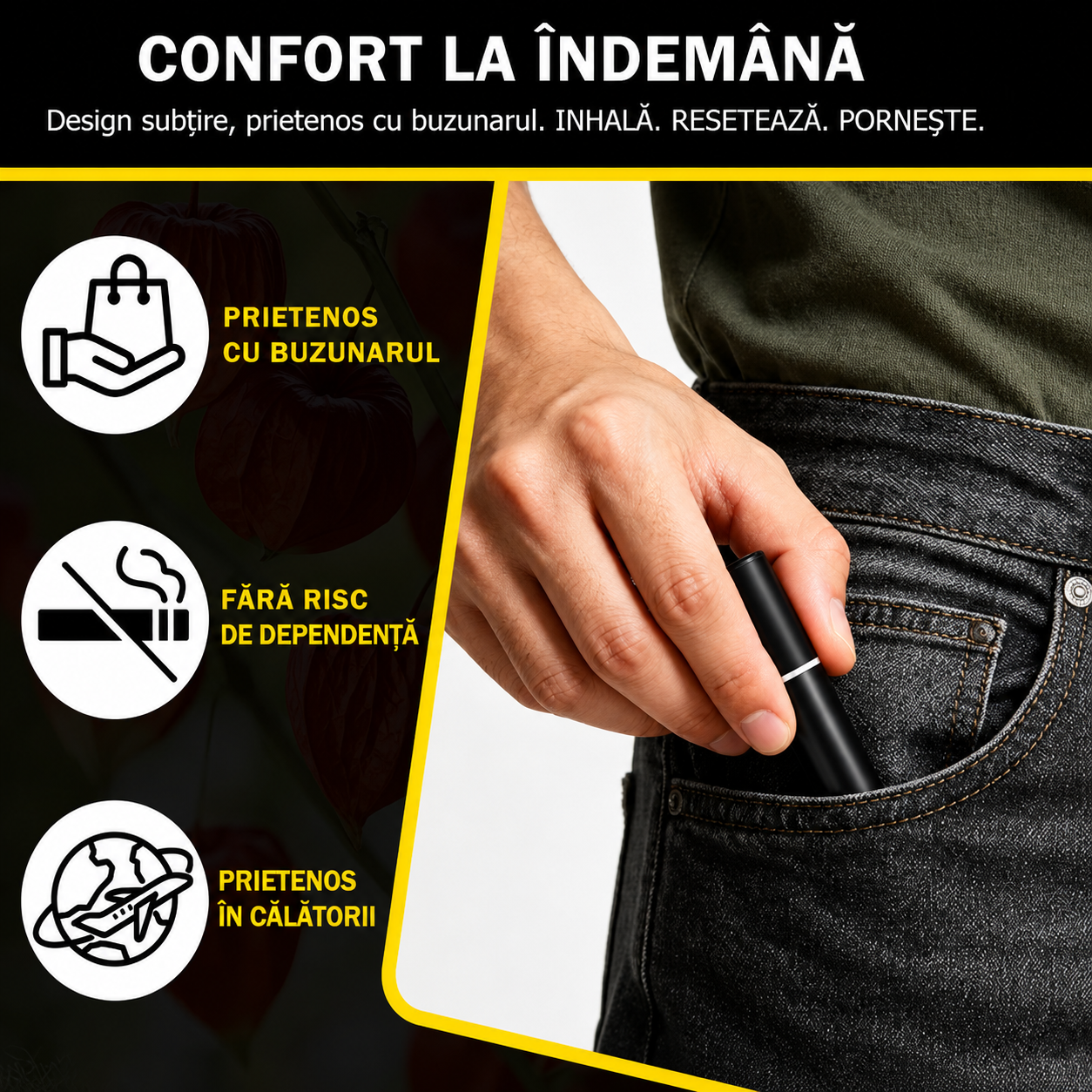 Inhalator de arome 100% naturale, Difuzor aromaterapie fără fum, fără nicotină, fără tutun, MAKA, 600 de utilizări, SEFUDUN® - imagine 7