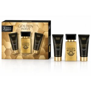 Set cadou pentru bărbați Creation Lamis Golden Wave, EDT 100 ml + Gel de duș 50 ml + Balsam After Shave 50 ml
