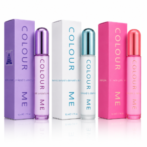 Set cadou parfumuri pentru femei COLOUR ME® Violet, Diamond & Neon Pink, 3 x 50 ml, MILTON-LLOYD®