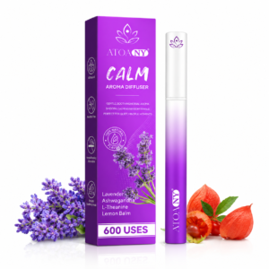 Inhalator de arome 100% naturale CALM, Difuzor aromaterapie fără fum, fără nicotină, fără tutun, lavanda, ashwagandha, L-teanina și balsam de lămâie, 600 de utilizări, ATOANY®