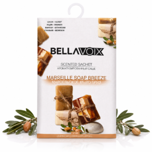 Odorizant dulap Bellavoix Marseille Soap Breeze, plic parfumat cu agățător, 21 g
