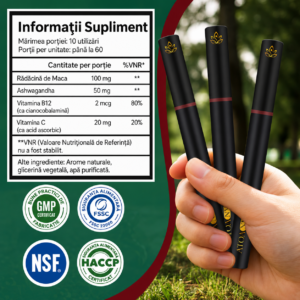 Alternative view of Inhalator de arome 100% naturale, Difuzor aromaterapie MAKA, fără fum, fără nicotină, fără tutun, cu rădăcina de maca neagră, ashwagandha, vitamina B12 și vitamina C, 600 utilizări, ATOANY®