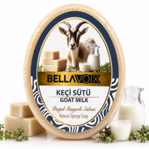 Săpun natural exfoliant cu burete încorporat Bellavoix Lapte de Capră, 135 gr