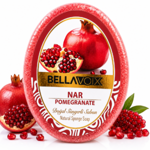 Săpun natural exfoliant cu burete încorporat Bellavoix Rodie, 135 gr