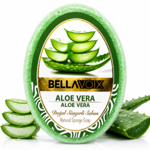 Săpun natural exfoliant cu burete încorporat Bellavoix Aloe Vera, 135 gr