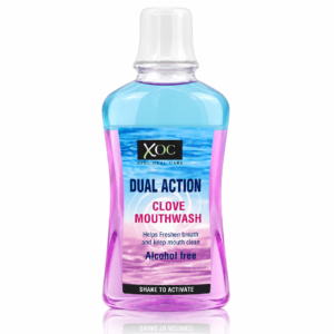Apă de gură XOC Dual Action cu cuișoare, fără alcool, 500 ml