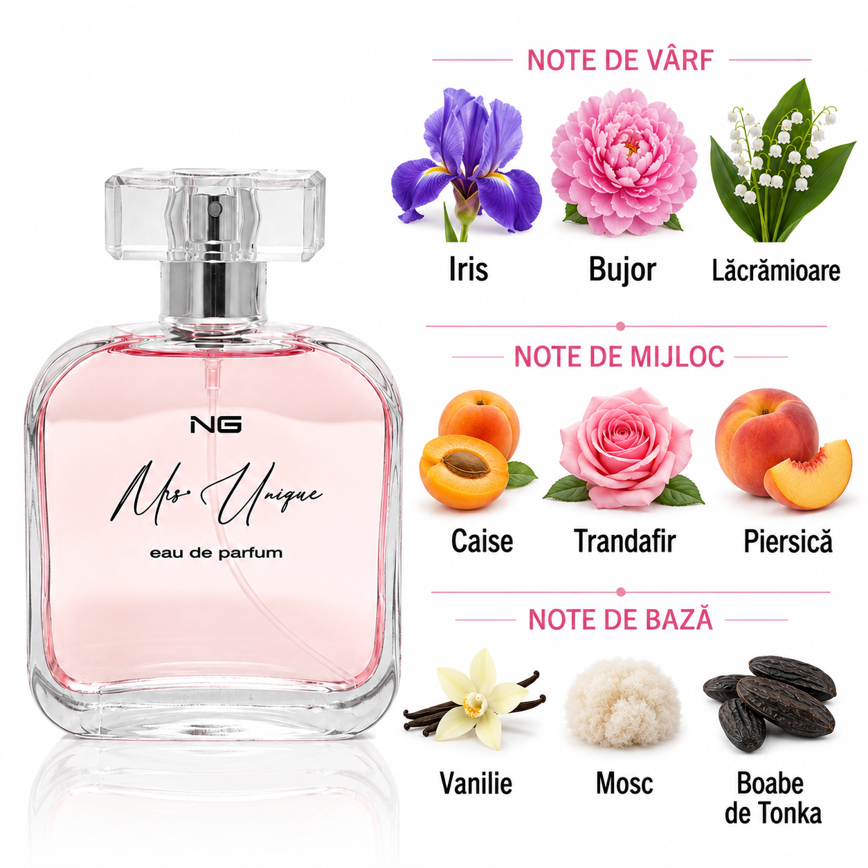 Apă de parfum pentru femei, Parfum damă Mrs Unique, EDP, 100 ml, NG® - imagine 2