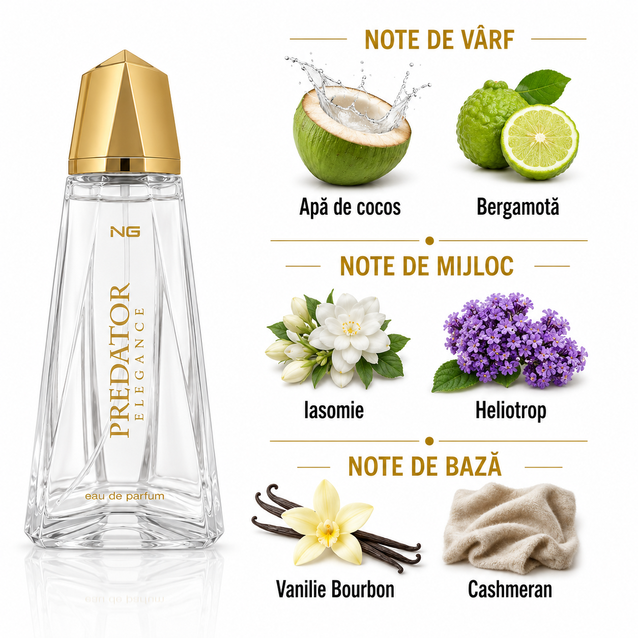 Apă de parfum pentru femei, Parfum damă Predator Elegance, EDP, 100 ml, NG® - imagine 2
