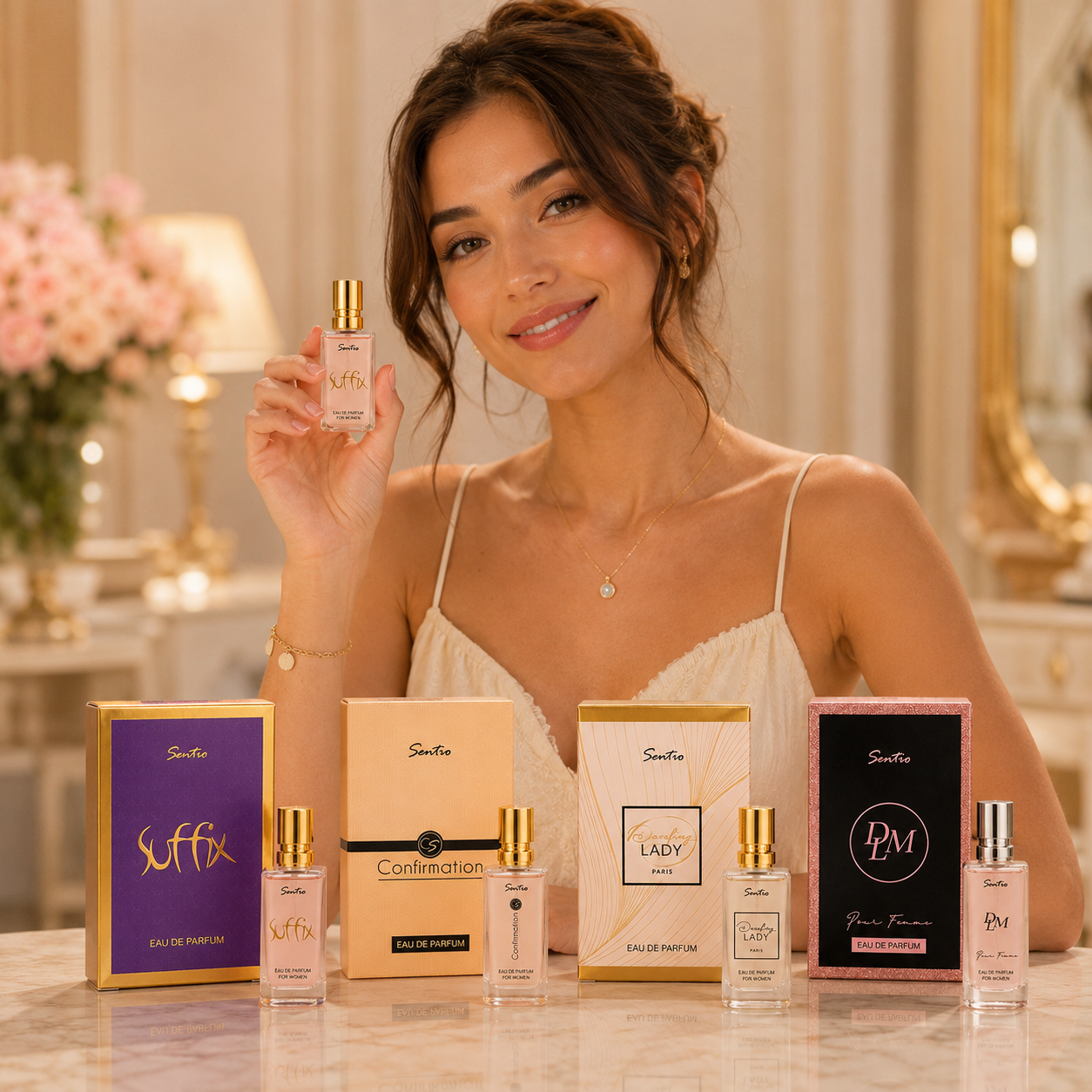 Set 4 x 15 ml Apă de parfum pentru femei, Collection Six, SENTIO® - imagine 2