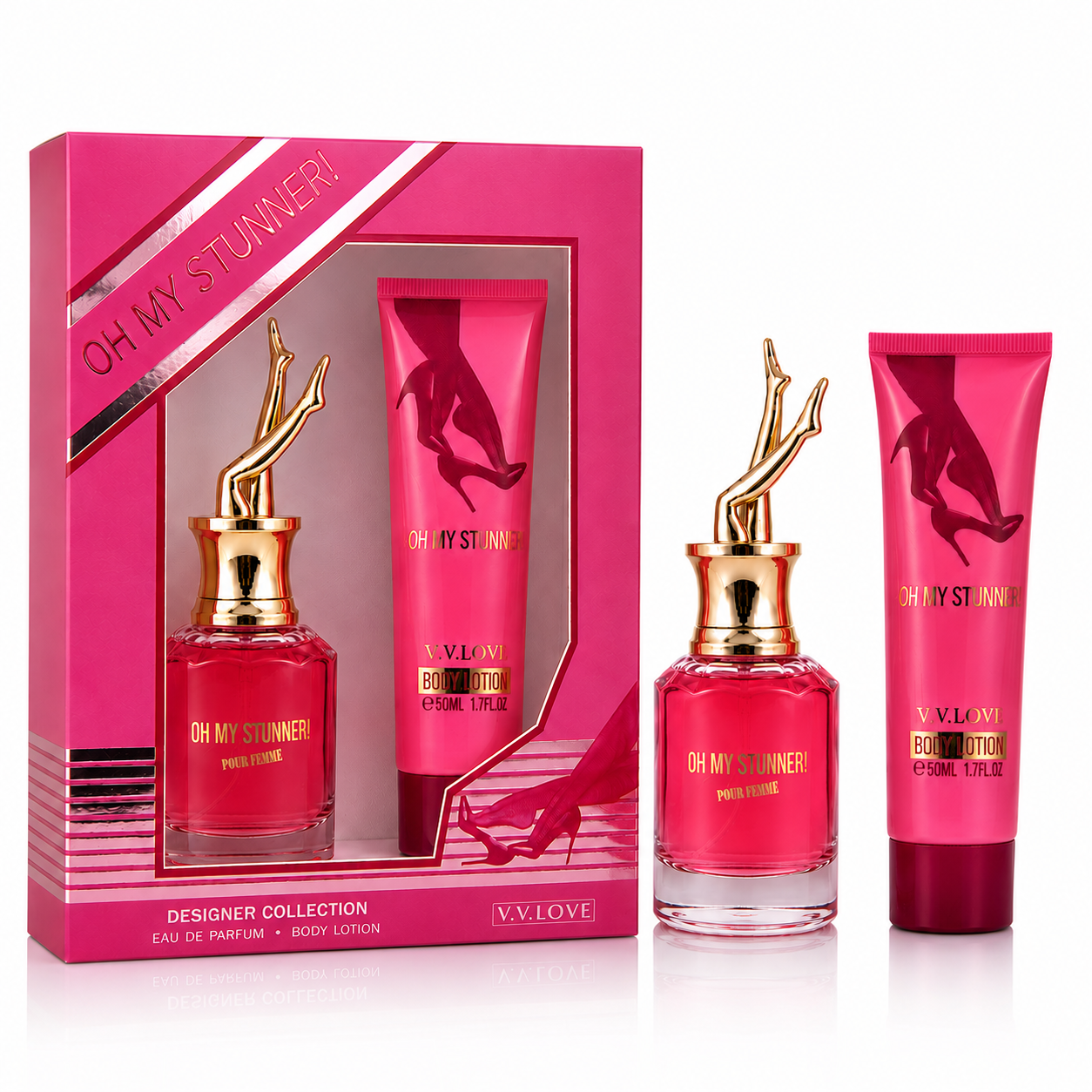 Set cadou pentru femei V.V.LOVE®, apă de parfum 30 ml și loțiune de corp 50 ml - imagine 3