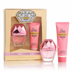 Set cadou pentru femei V.V.LOVE® Dama de Oro Imperio, Apă de parfum 30 ml + Loțiune de corp parfumată 50 ml