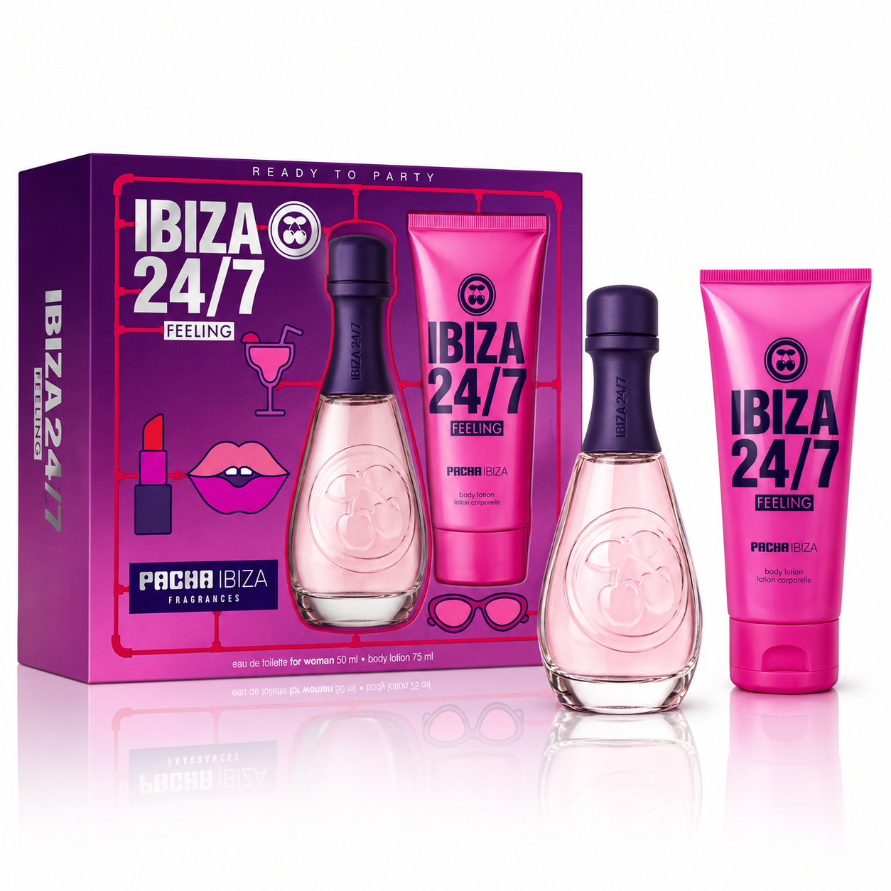 Set cadou pentru femei Pacha Ibiza® Ibiza 24/7 Feeling, EDT 80 ml și loțiune de corp 75 ml