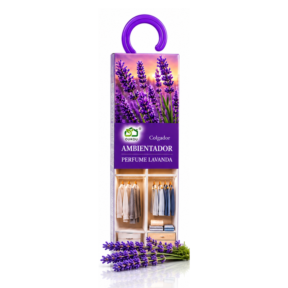 Set 4 odorizante de dulap OUKOU®, arome asortate Ocean, Lavandă, Verbenă și Iasomie, cu agățătoare - imagine 3