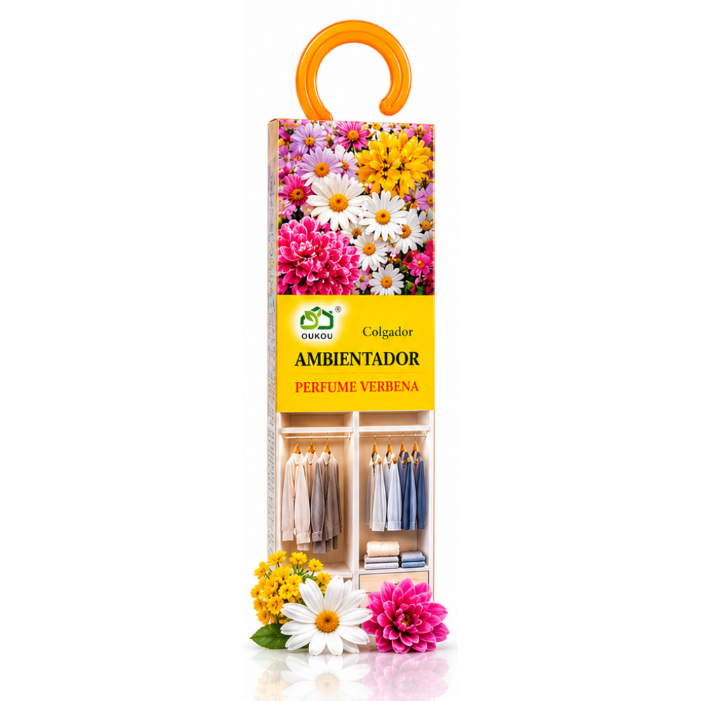 Set 4 odorizante de dulap OUKOU®, arome asortate Ocean, Lavandă, Verbenă și Iasomie, cu agățătoare - imagine 5