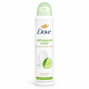 Deodorant antiperspirant spray pentru femei Dove® Advanced Care Cucumber & Green Tea Scent, protecție 72h, 200 ml