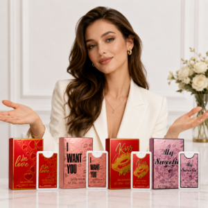 Alternative view of Apă de parfum pentru femei, Love Collection, set 4 x 20 ml Card Pocket Perfume, parfumuri de buzunar, OMERTA®