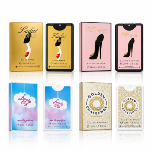 Apă de parfum pentru femei, Lady Collection, set 4 x 20 ml Card Pocket Perfume, parfumuri de buzunar, OMERTA®