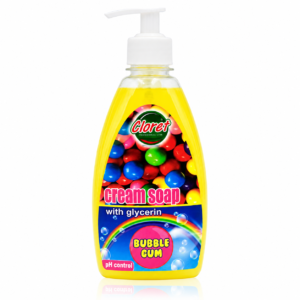 Săpun lichid cremă Cloret Bubble Gum cu glicerină, pH Control, 500 ml