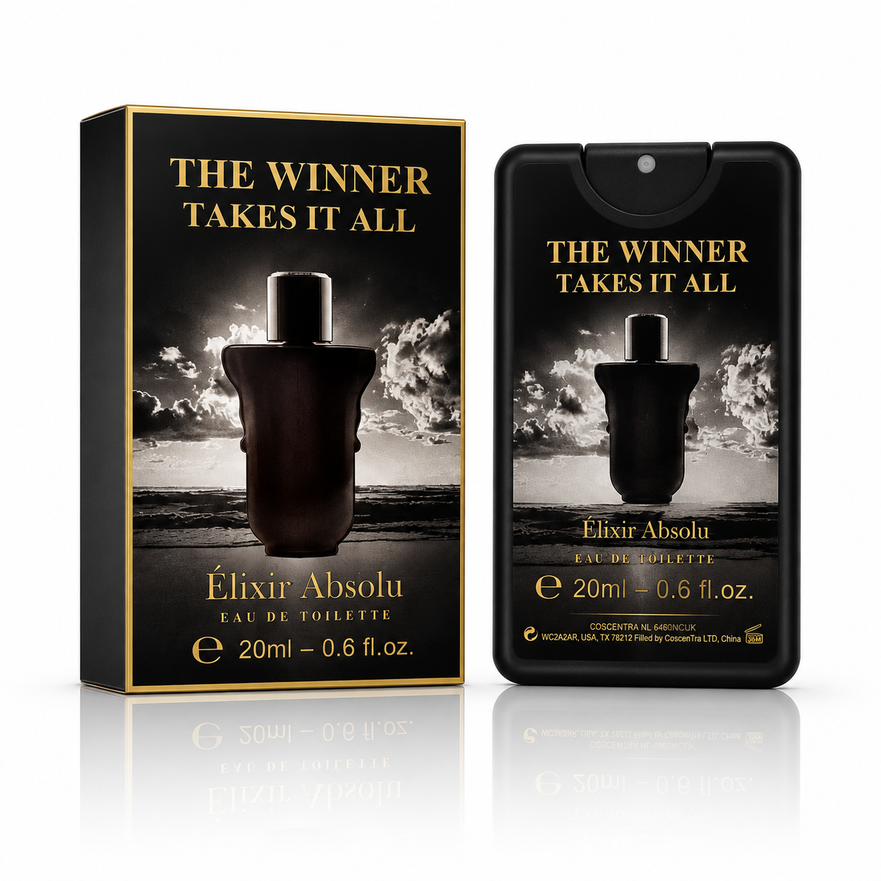 Apă de toaletă pentru bărbați, Golden Challenge & The Winner Takes It All Élixir Absolu, Card Pocket Perfume, 2 carduri x 20 ml, OMERTA® - imagine 4