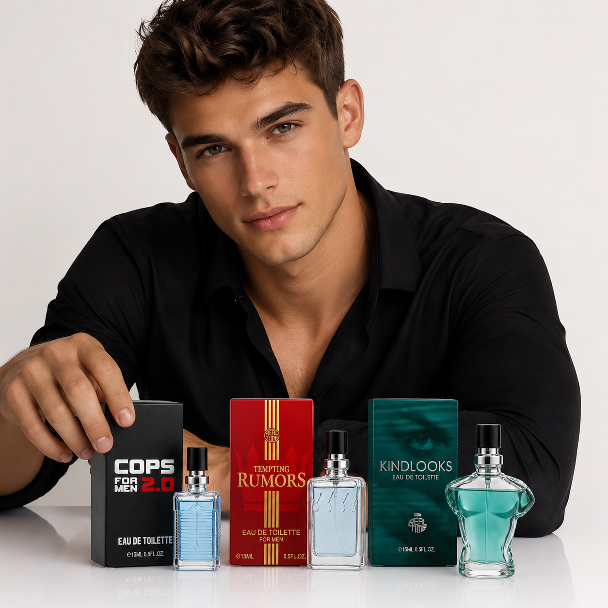 Apă de toaletă pentru bărbați, Real Time Collection 3, set 3 x 15 ml Pocket Perfume, parfumuri de buzunar - imagine 2