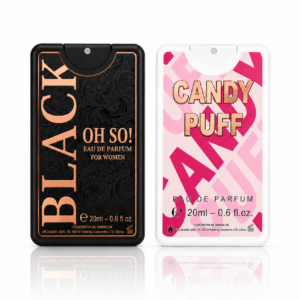 Apă de parfum pentru femei, Black Oh So! & Candy Puff, Card Pocket Perfume, 2 carduri x 20 ml, OMERTA®