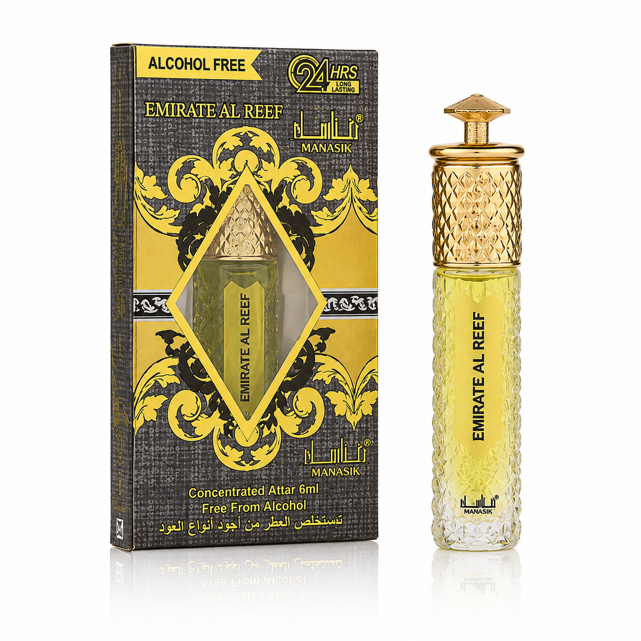 Parfum concentrat unisex, Emirate Al Reef Attar Roll-On fără alcool, 6 ml, MANASIK®