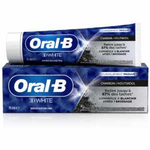 Pastă de dinți pentru albire Oral-B 3D White Charcoal cu cărbune, 75 ml