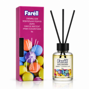 Odorizant de cameră, Difuzor de parfum cu bețișoare, Chewing Gum, 100 ml, Faréll®